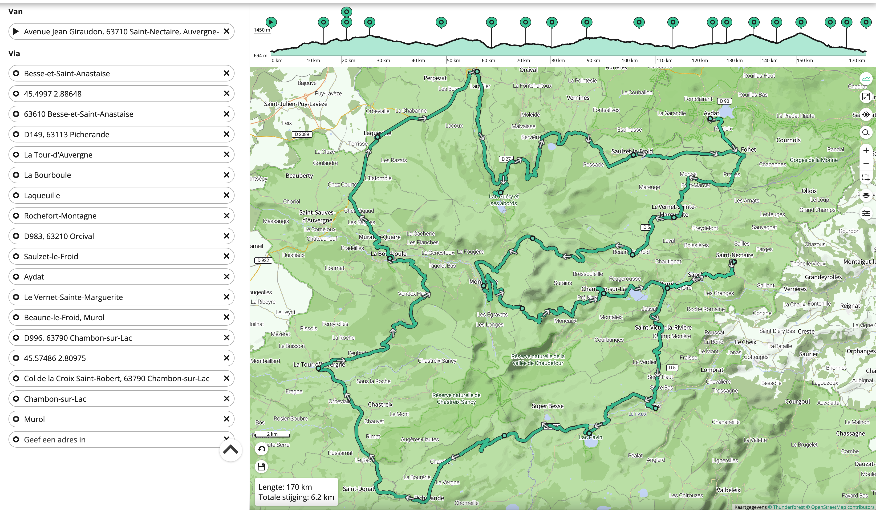 Tour de Sancy route map (2023)